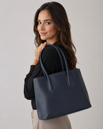 Geanta din piele Made in Italy Blue [1]
