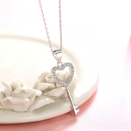 Pandantiv argint rodiat Cheia Inimii [2]