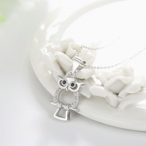 Pandantiv argint rodiat Owl [2]