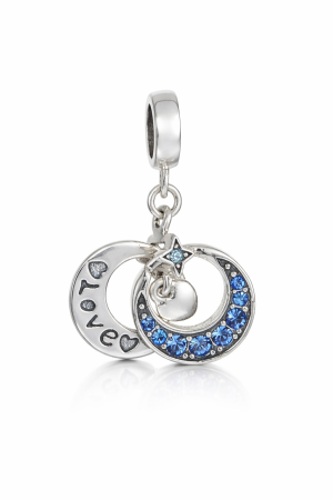 Top cadouri Valentine's Day - Pandantiv Luna si stea - Love din argint