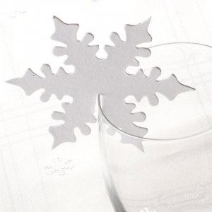 Cadouri Ocazii si Sarbatori - Set 10 decoratiuni Snowflake pentru pahar