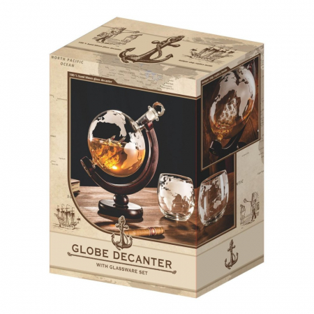 Set cadou decantor Glob cu 2 pahare [3]