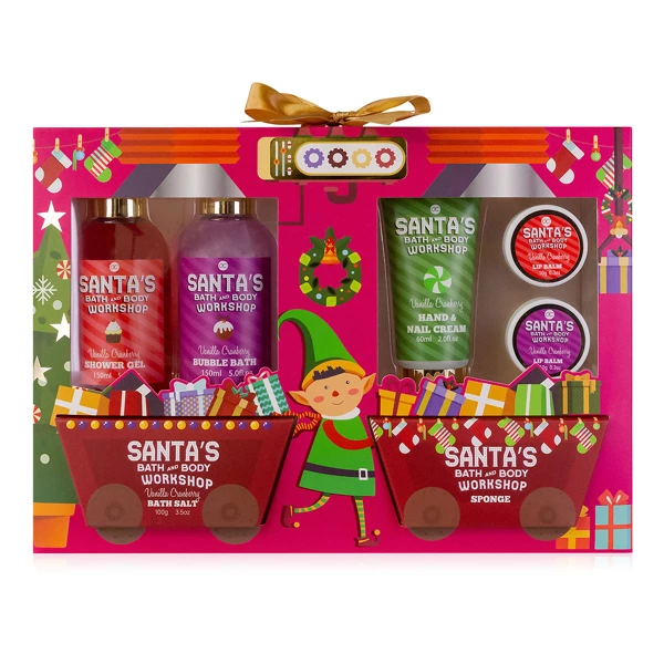 Rasfat si relaxare - Set de baie SANTA'S WORKSHOP – in cutie cadou festiva