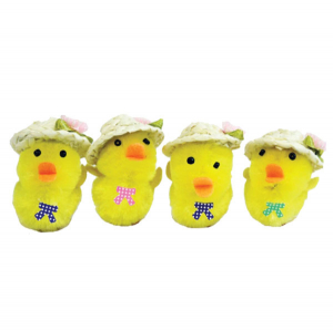 Cadouri si decoratiuni Paste - Set decoratiuni Paste pui cu palarie - 4 buc