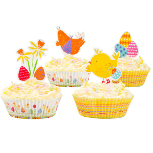 Cadouri si decoratiuni Paste - Set decorativ pentru prajituri - 40 piese