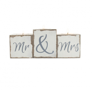 Cadouri de la nasi pentru fini - Set suporturi lumanari Mr & Mrs