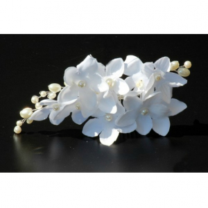 Tiara Agrafa White Flowers [1]