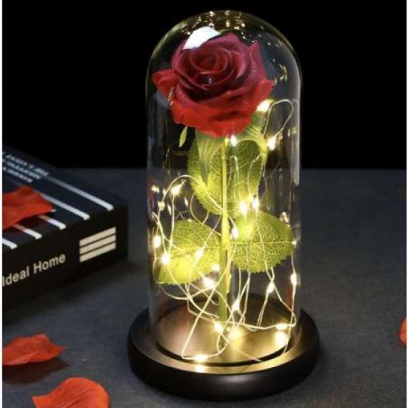 Trandafir nemuritor cupola LED si cutie cadou [1]