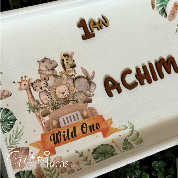 Set personalizat tavita mot turta Tematică Animaluțe „Wild One” [3]