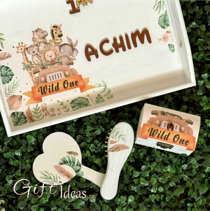 Set personalizat tavita mot turta Tematică Animaluțe „Wild One” [2]