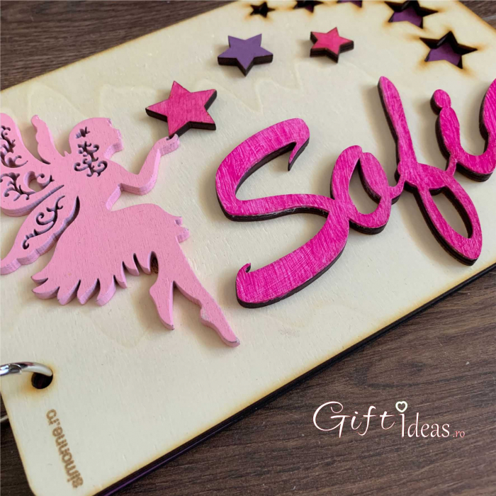 Guest book botez coperti de lemn, Fairy [3]