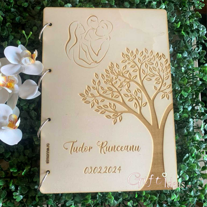 Caiet amintiri A4, personalizat, Copacul vietii, nunta, botez [2]