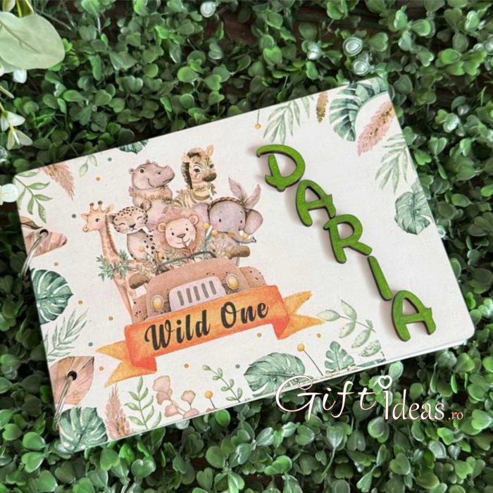 Caiet de amintiri, guest book personalizat Animalute "Wild One" [3]