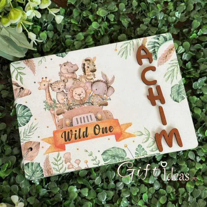 Caiet de amintiri, guest book personalizat Animalute "Wild One" [4]