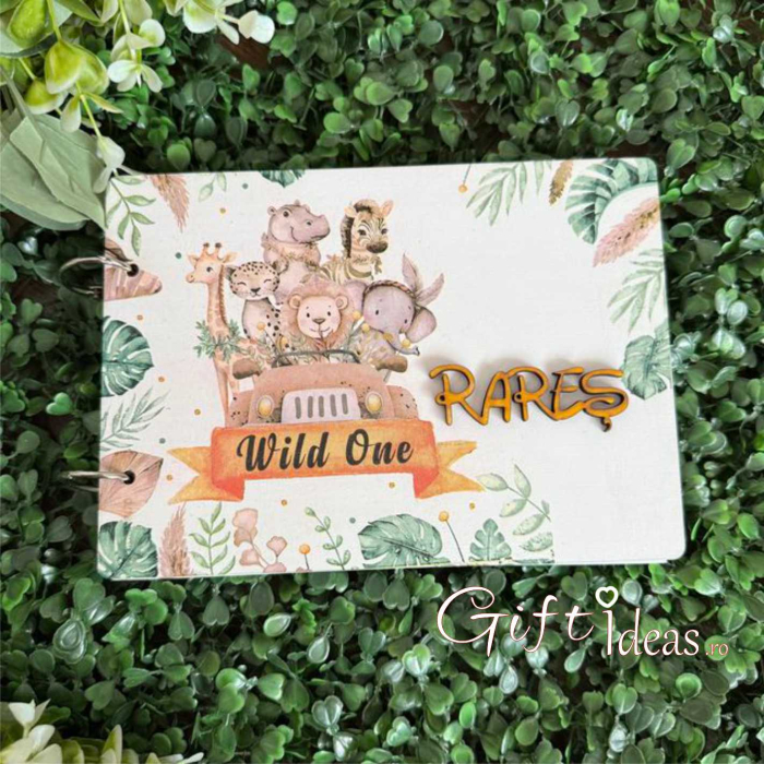 Caiet de amintiri, guest book personalizat Animalute "Wild One" [2]