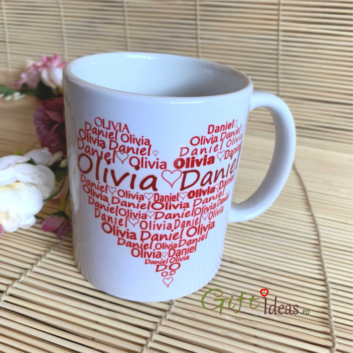 Cana personalizata cu inima Valentines Day [2]