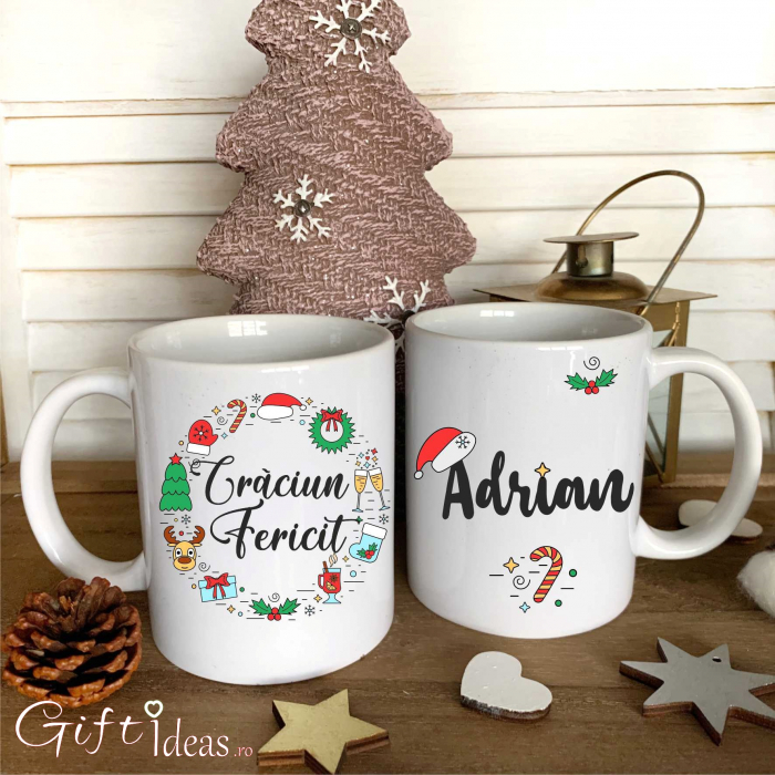 Cana personalizata cu nume, Craciun fericit [1]