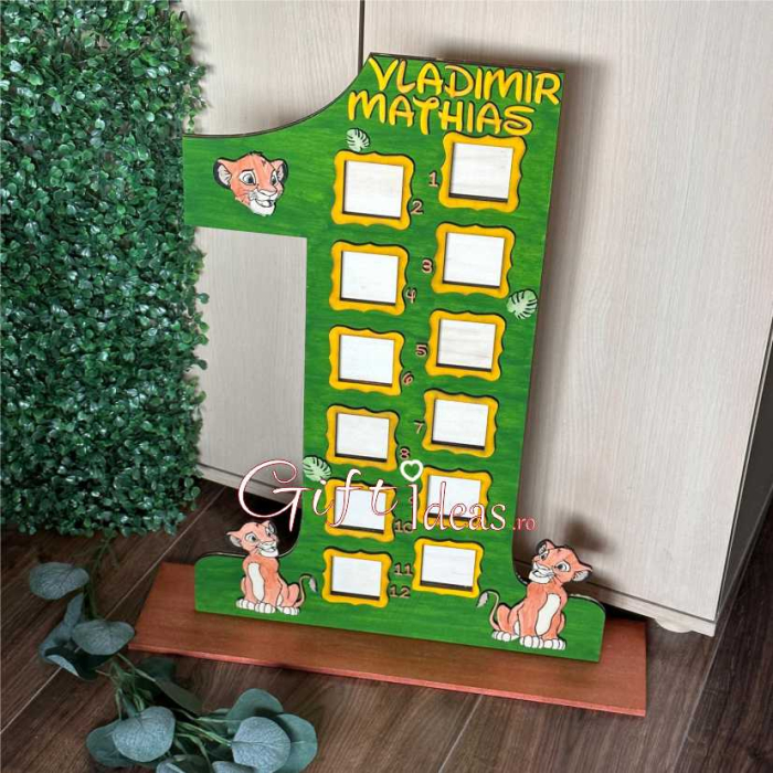 Cifră aniversară 1 cu rame foto personalizată | Moț/Turtă & Decor aniversar [5]
