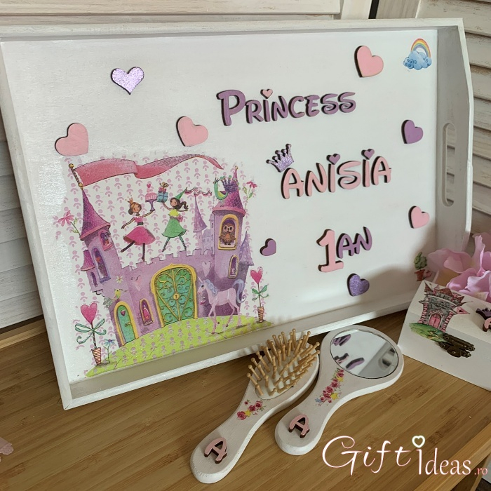 Set tavita turta, personalizat, Printesa la castel [2]