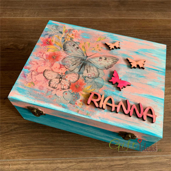 cutie amintiri personalizata cu fluturasi [3]