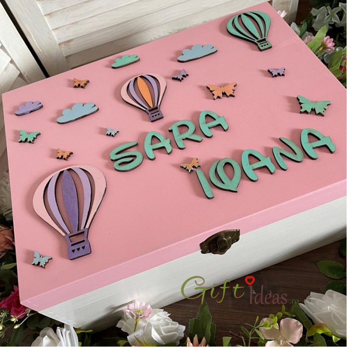 Cutie cufar amintiri personalizat, Baloane colorate [2]