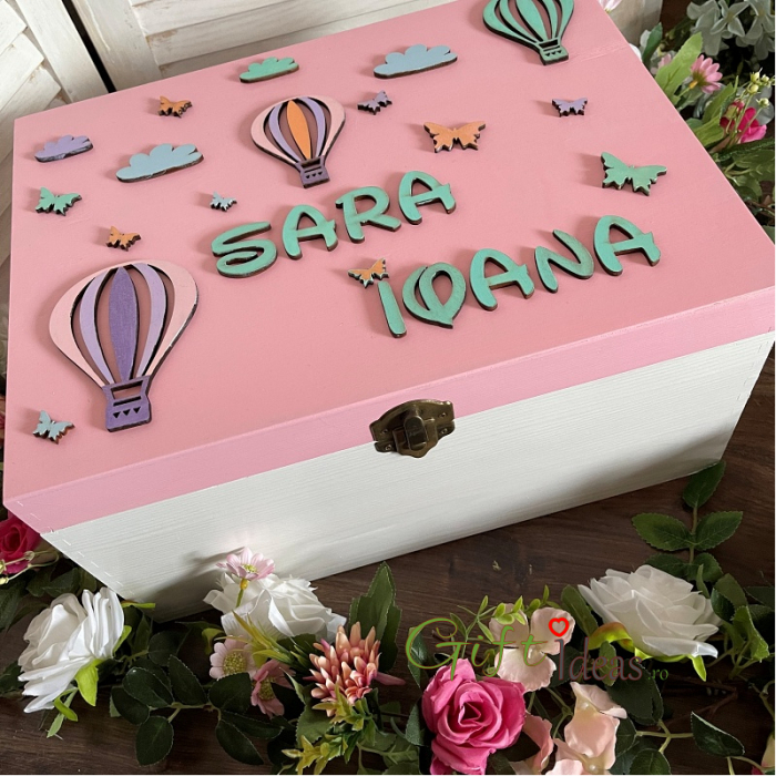 Cutie cufar amintiri personalizat, Baloane colorate [3]