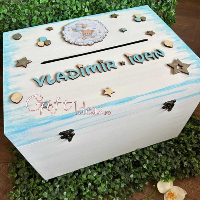 Cutie de dar, cufar amintiri personalizat, Ursuletul cu baloane [3]