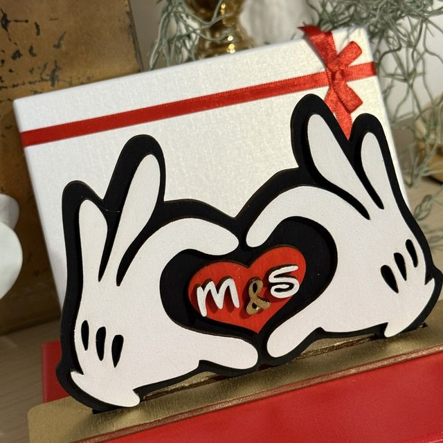 Decoratiune personalizata din lemn - Inima cu initiale [4]