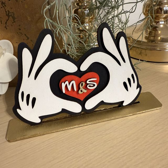 Decoratiune personalizata din lemn - Inima cu initiale [3]