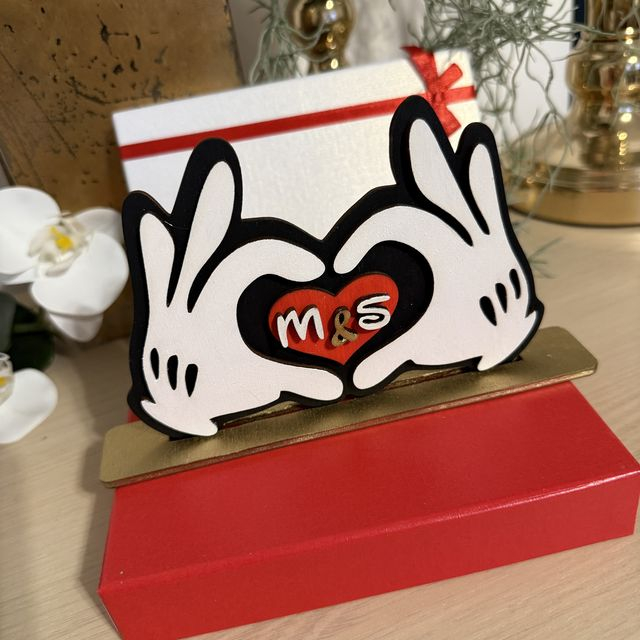 Decoratiune personalizata din lemn - Inima cu initiale [6]