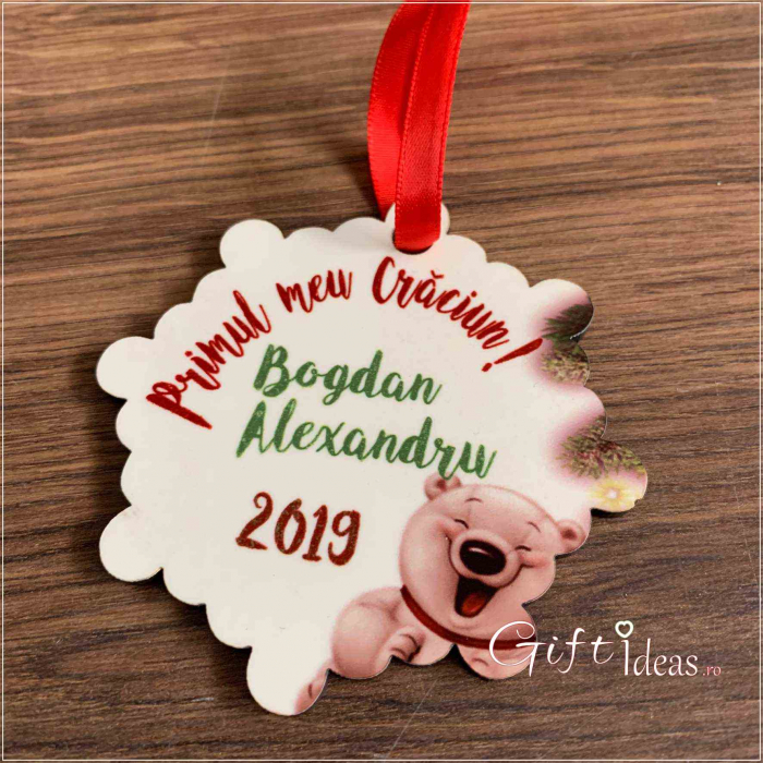Decoratiune Primul meu Craciun fulg personalizat [2]