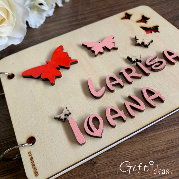 Guest book, caiet de amintiri, personalizat, fluturasi [4]