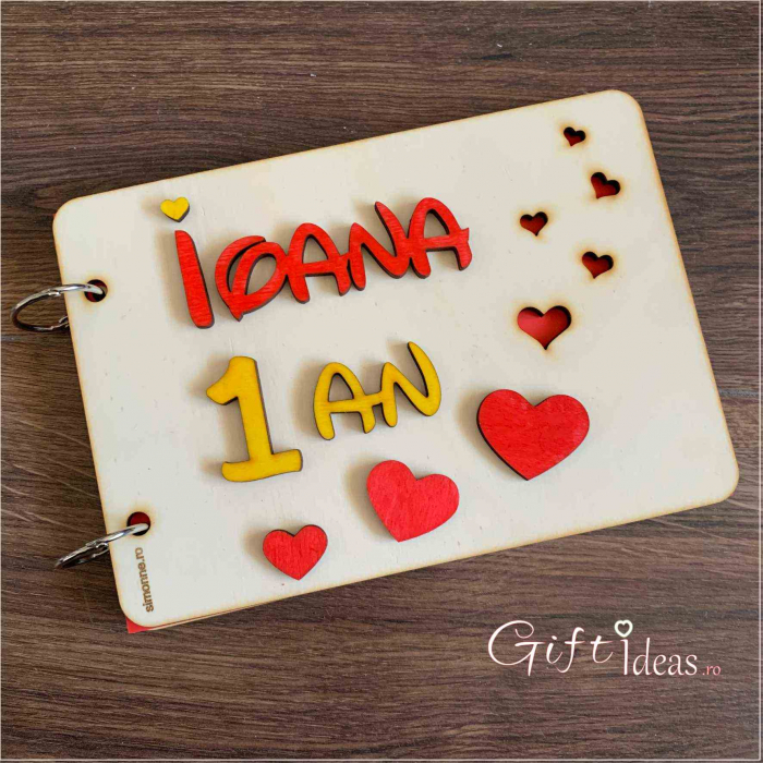 Guest book botez coperti de lemn, Inimioare [1]
