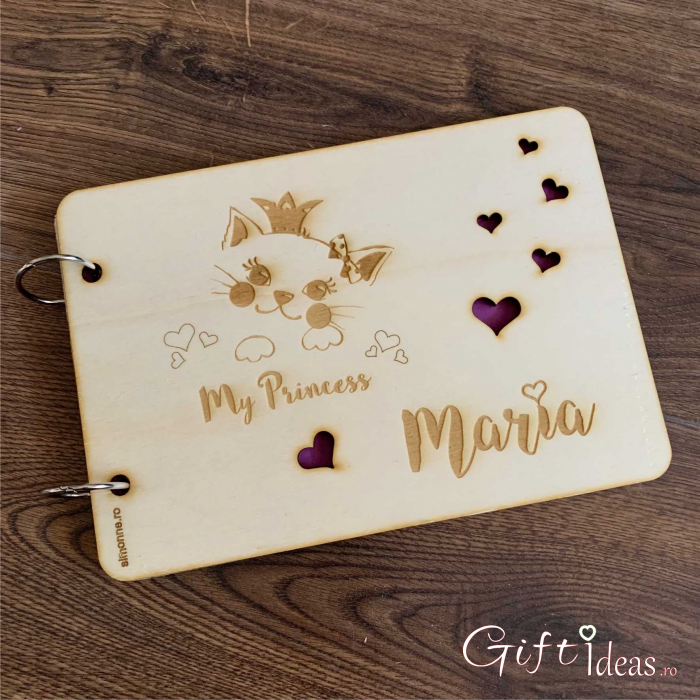Guest book botez coperti de lemn, pisicuta My Princess [1]