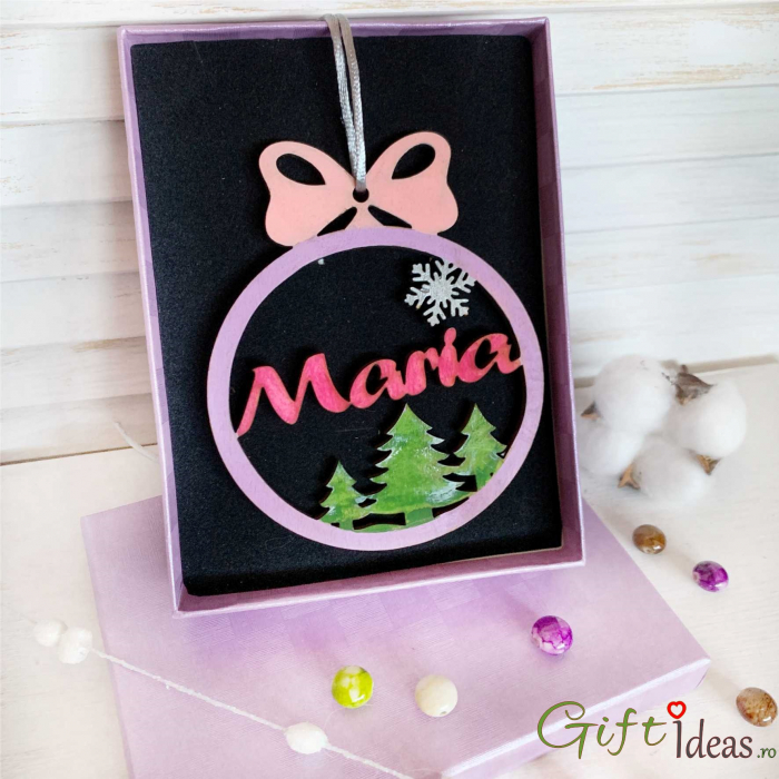 Decoratiune lemn Glob Craciun personalizat [1]