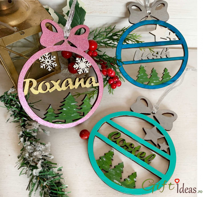 Decoratiune Glob Craciun personalizat cu nume [6]