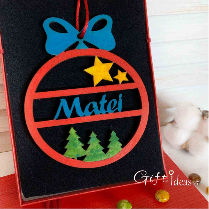 Decoratiune Glob braduti Craciun, personalizat [2]