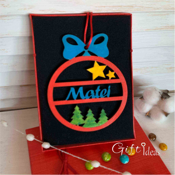 Decoratiune Glob braduti Craciun, personalizat [3]