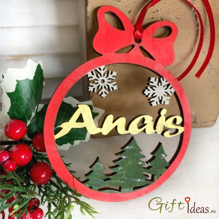 Decoratiune Glob Craciun personalizat cu nume [2]