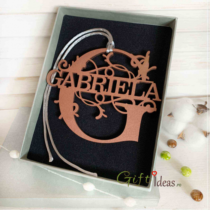 Decoratiune monograma cu nume, rose gold [3]