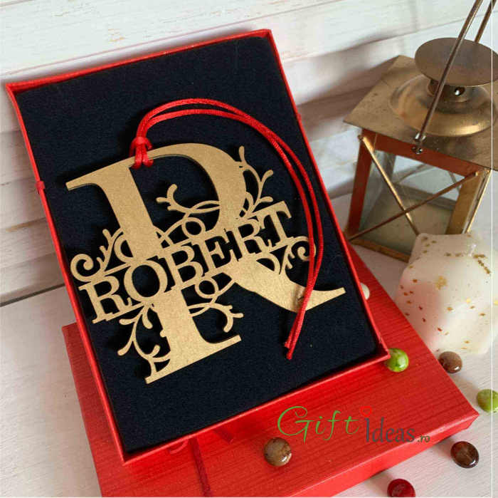 Decoratiune monograma si nume personalizat, gold [1]