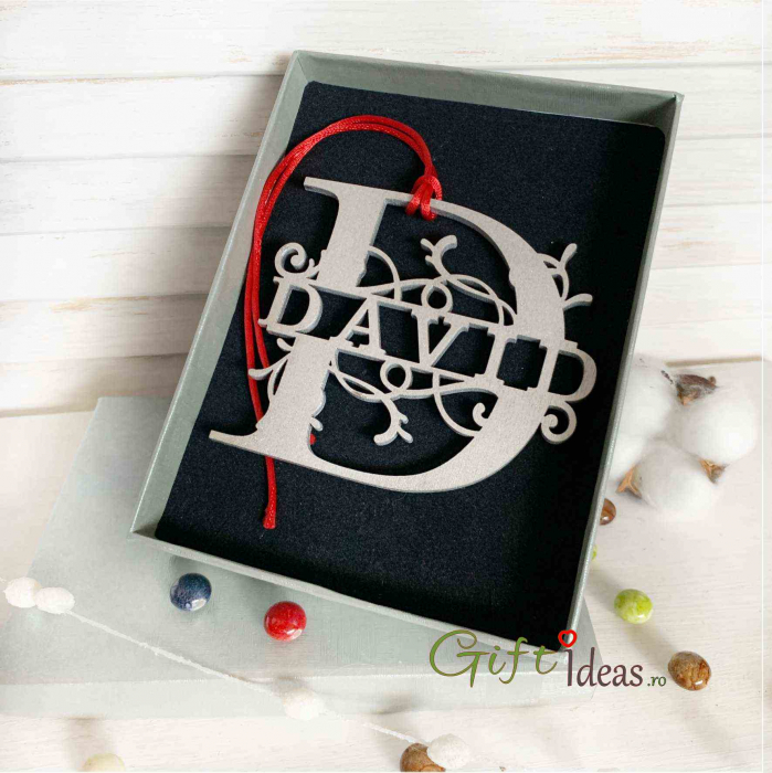 Decoratiune monograma cu nume, silver [1]