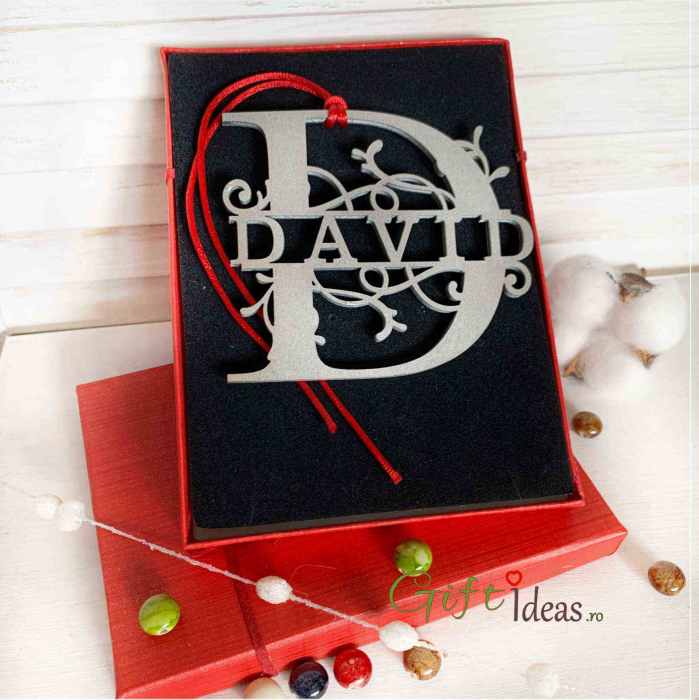 Decoratiune monograma cu nume, silver [2]