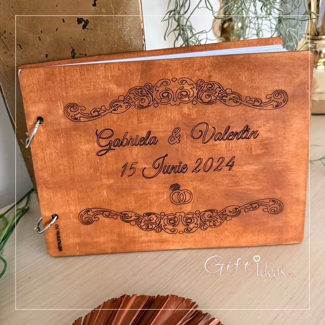Guestbook lemn gravat nunta "Amintiri pretioase" [6]