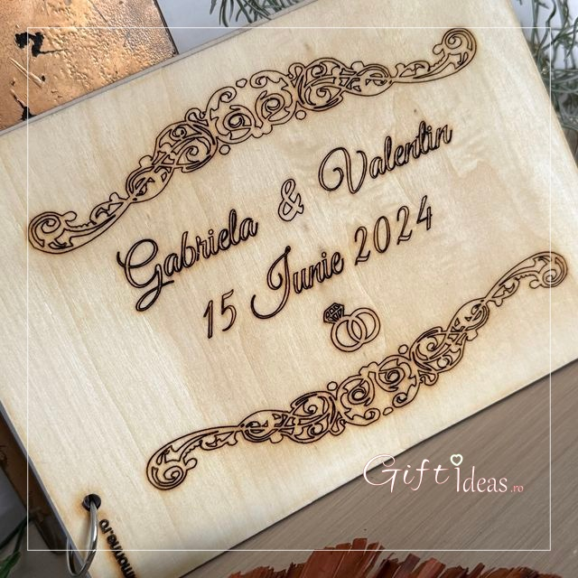 Guestbook lemn gravat nunta "Amintiri pretioase" [5]