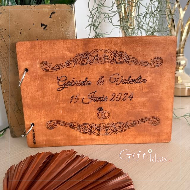 Guestbook lemn gravat nunta "Amintiri pretioase" [7]