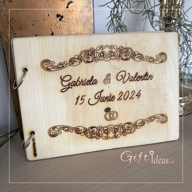 Guestbook lemn gravat nunta "Amintiri pretioase" [3]