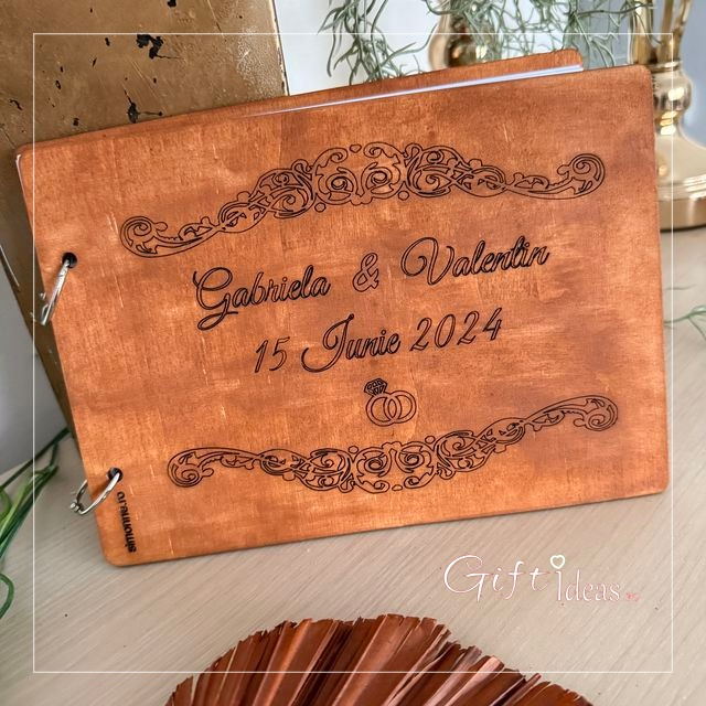 Guestbook lemn gravat nunta "Amintiri pretioase" [2]
