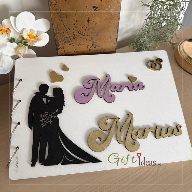 Guestbook Nuntă Personalizat Lemn Pictat Handmade [6]