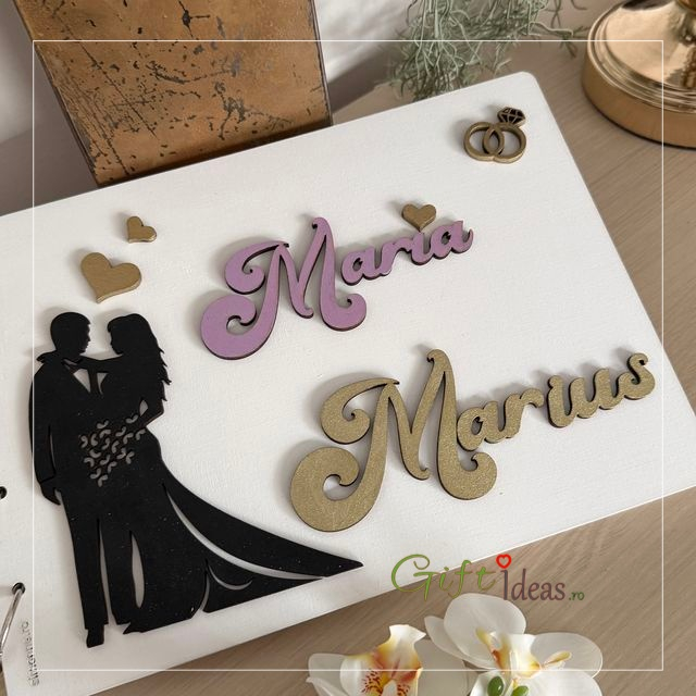 Guestbook Nuntă Personalizat Lemn Pictat Handmade [5]